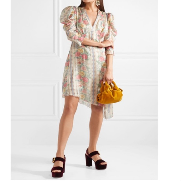 NWT Anna Sui Womens Dress Sz 12  Sheer Whimsy Floral Cottagecore Coquette Pastel - Picture 2 of 16